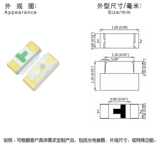 SMD0603側發光發光二極管_1606側發光發光二極管_0602側發光發光二極管