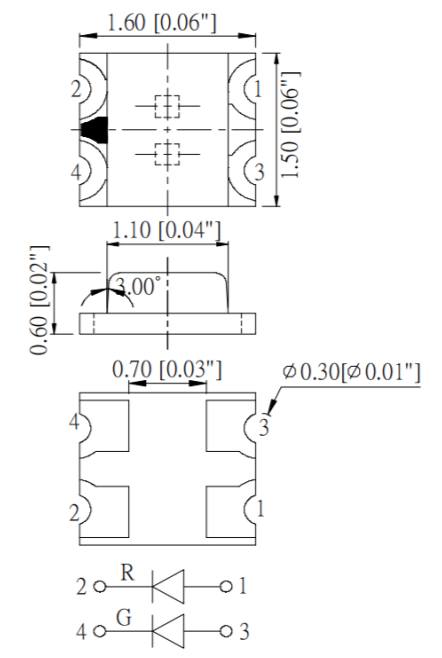 SMD1615雙色發光二極管_1615發光二極管_1615二合壹