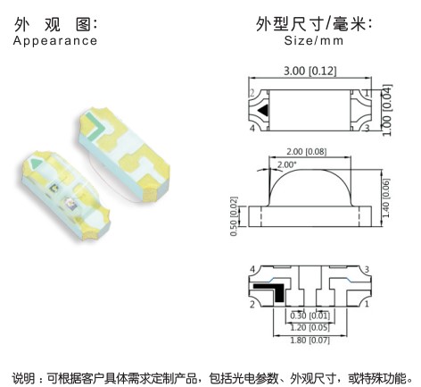 SMD3010全彩發光二極管_3010RGB_3010側發光發光二極管