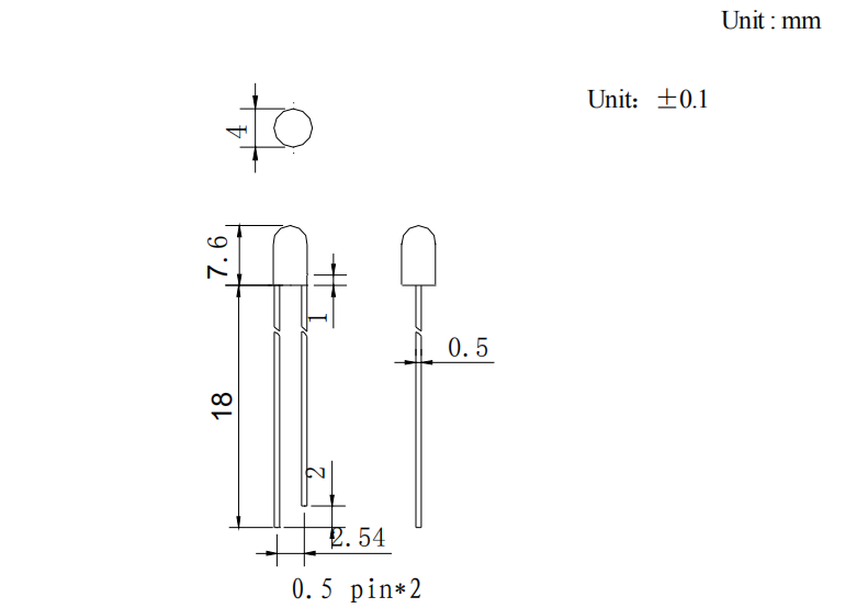 F4.8草帽發二極管_插件4.8MM發光二極管_發光二極管直插_4.8MM發光二極管