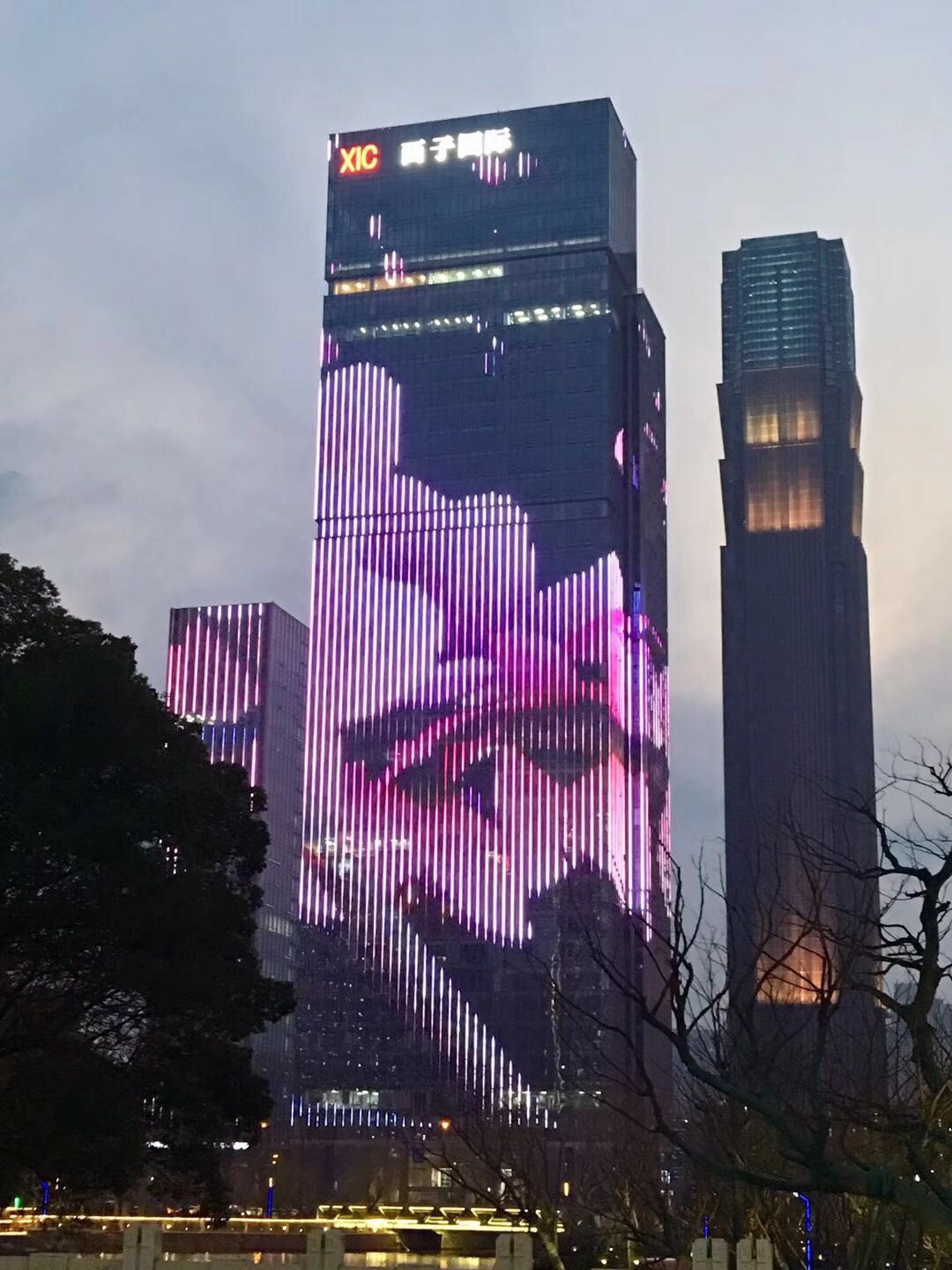 公司團隊服務過的，客戶led燈珠應用案例-浙江西子大廈